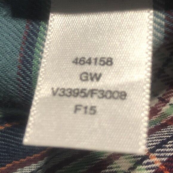 Lands End Shirt Men XL Traditional Fit Flannel Plaid 17 17.5 Blue Red Button Up - Picture 9 of 10